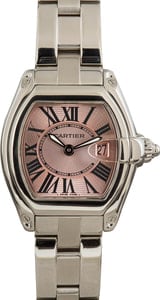 Cartier Roadster 36MM x 30MM Stainless Steel Pink Dial, Roman Numeral Markers