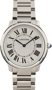 Pre-Owned Silver Dial Ronde Must De Cartier Ref WSRN0034