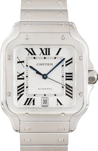 Santos de Cartier Ref WSSA0018 Large Silver Dial Model