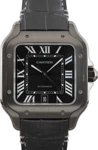 Used Santos de Cartier WSSA0039 Large Black Steel Model