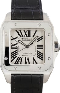 Cartier Santos 100 Silver Dial W20073X8 Stainless Steel