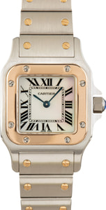 Cartier Santos 24MM Steel & 18k Rose Gold Mother of Pearl Dial, Cartier Box