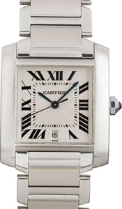 Pre-owned Cartier Tank Francaise Ref W51002Q3 Stainless Steel