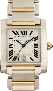 Pre-Owned Silver Dial Cartier Tank Francaise W51005Q4 Steel & Gold