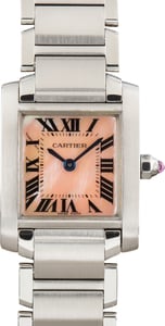 Pre-Owned Cartier Tank Francaise Ref W51028Q3 Pink Mother of Pearl Dial