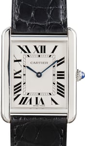 Pre-Owned Cartier Tank Solo Ref W5200003 Silver Roman Dial