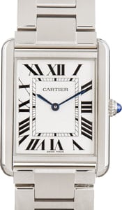 Cartier Tank Solo Ref W5200014 Silver Dial