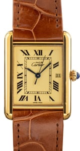 Cartier Tank Vermeil W1017454 Ivory Dial