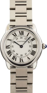 Cartier Ronde Ladies 29MM Stainless Steel Silver Dial, Roman Markers