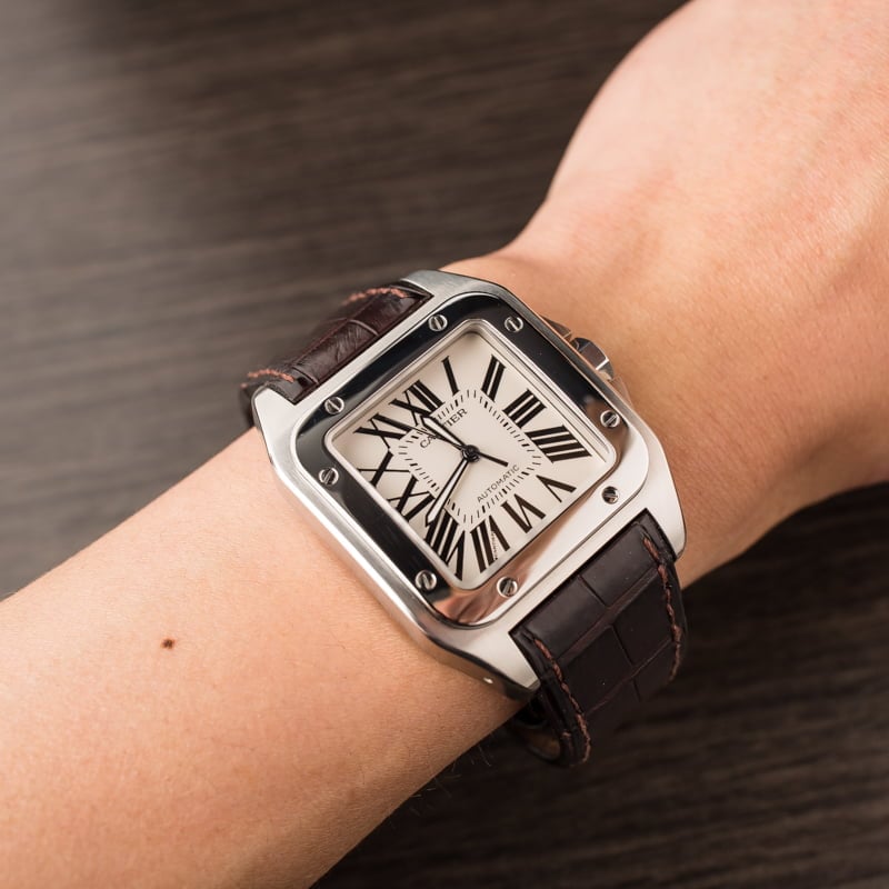 pre owned cartier santos 100 xl