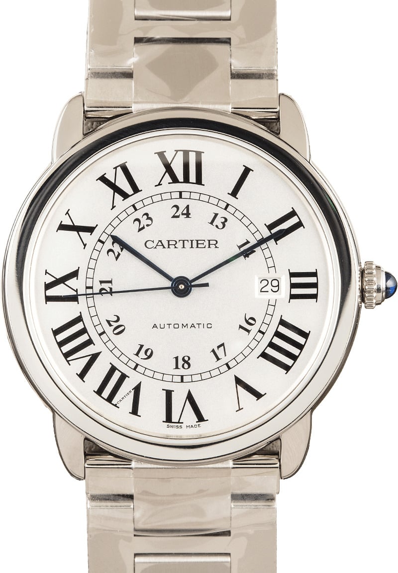 ronde solo de cartier stainless steel watch