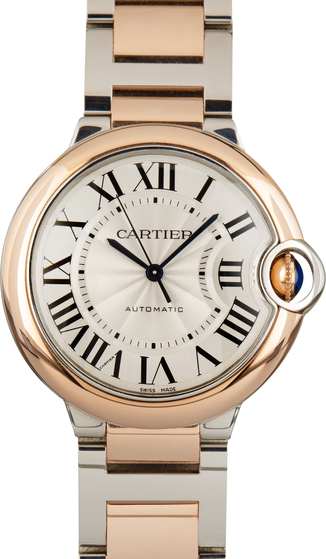 Pre-Owned Ballon Bleu de Cartier Ref W2BB0033 Silver Roman Dial