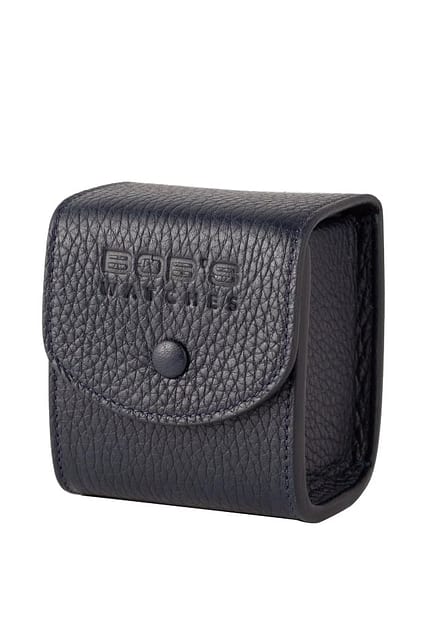Italian Leather Watch Travel Cube - Dark Blue