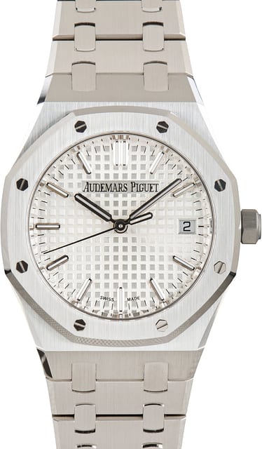 Pre-Owned Audemars Piguet Royal Oak Selfwinding Silver Grande Tapisserie Dial