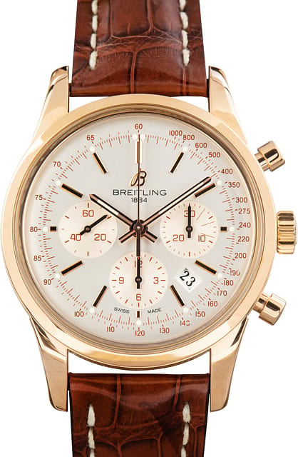 Used Breitling Transocean Chronograph RB015212 Rose Gold