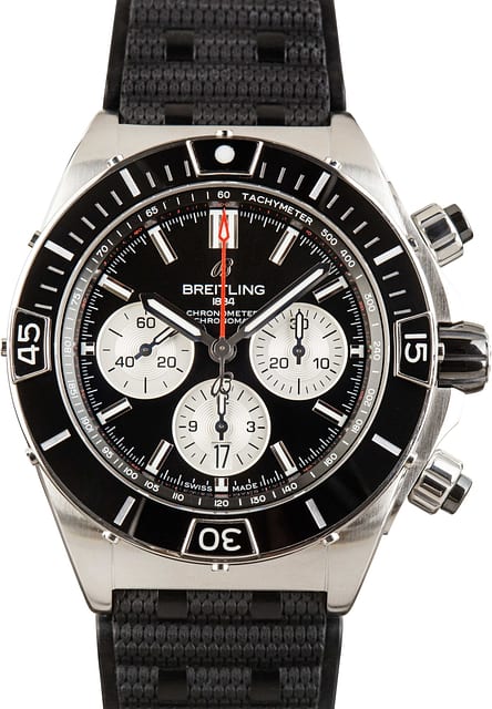Breitling Steel on Rubber Super Chronomat B01 44 Black Dial