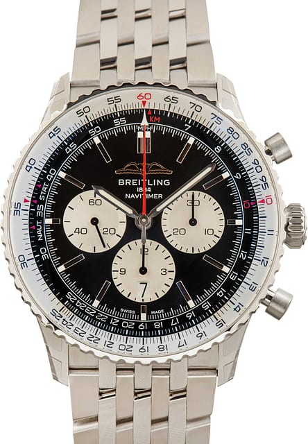 Breitling Steel Navitimer B01 Chronograph 46 Black Dial