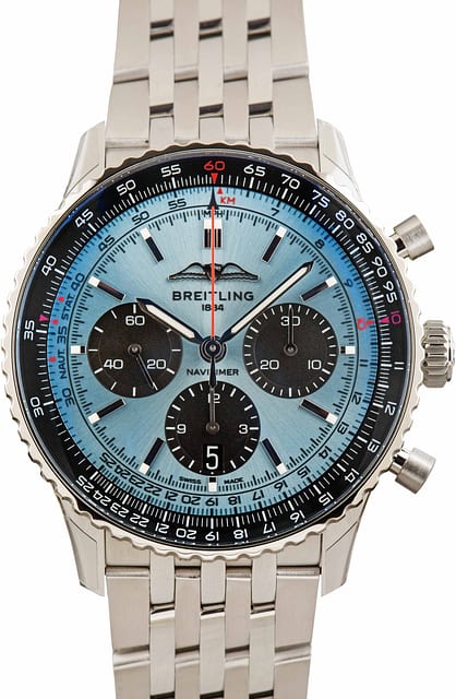 Breitling Navitimer Stainless Steel B01 Chronograph 43 Ice Blue Dial