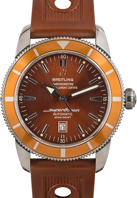 PreOwned Breitling SuperOcean Brown Rubber Strap