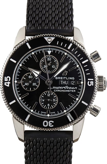 Breitling Superocean Heritage Chronograph 44 Steel on Rubber Black Dial