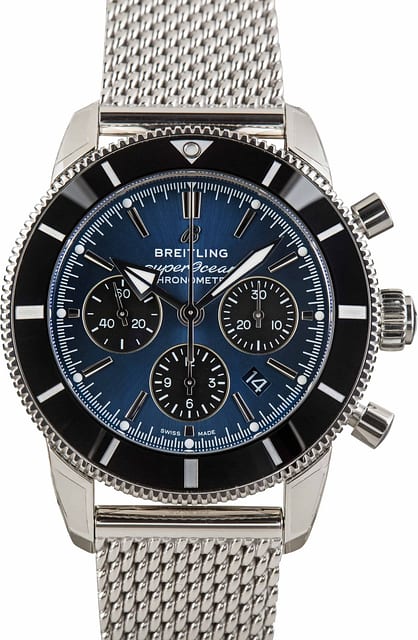 Breitling Steel Superocean Heritage B01 Chronograph 44 Blue Dial