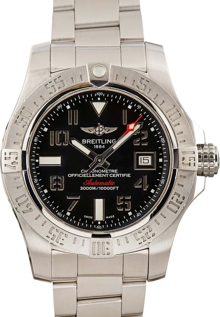 Breitling Avenger II Seawolf Black Arabic Dial