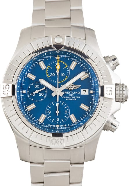 Pre-Owned Breitling Avenger Chronograph 45 Stainless Steel Blue Dial