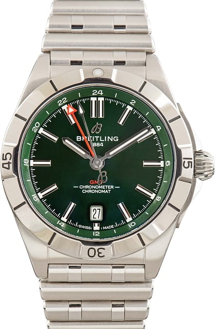 Pre-owned Breitling Chronomat GMT Green Dial