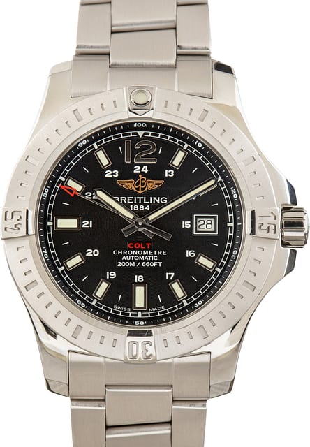 Pre-Owned Black Dial Breitling Colt Automatic 44