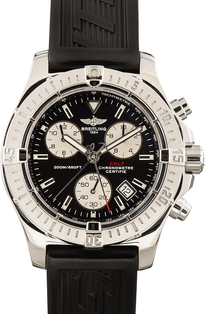 Pre-Owned Breitling Chrono Colt II Black Dial & Rubber Strap
