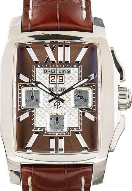 Pre-Owned Breitling Bentley Flying B Brown Leather Strap