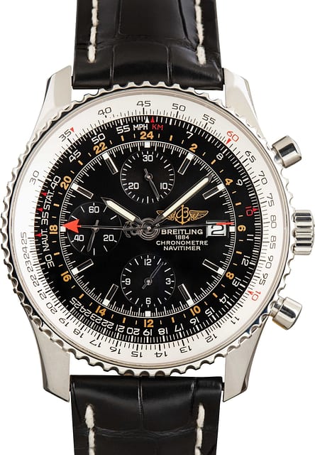 Men's Used Breitling Navitimer Chronograph GMT 46 Black
