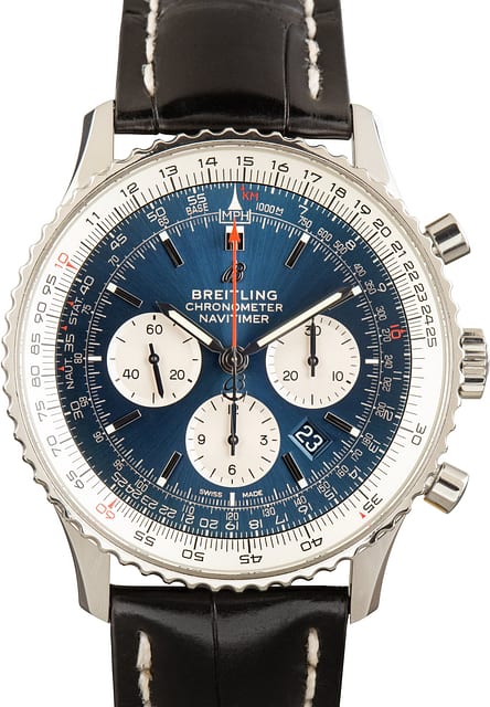 Pre-Owned Steel Breitling Navitimer B01 Chronograph 46 Blue Dial