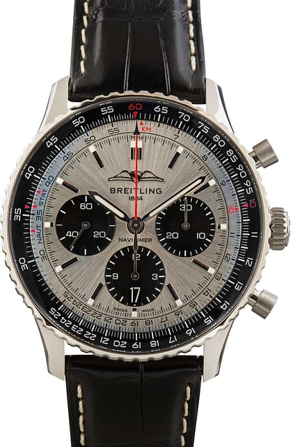 Preowned Breitling Navitimer B01 Chronograph 43 Silver Dial