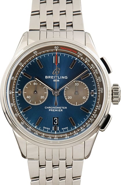 Pre-Owned Breitling Premier B01 Chronograph 42 Blue Dial