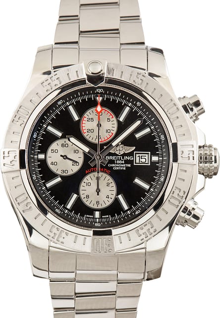 Pre-Owned Breitling Super Avenger II ref A133711 Black Dial