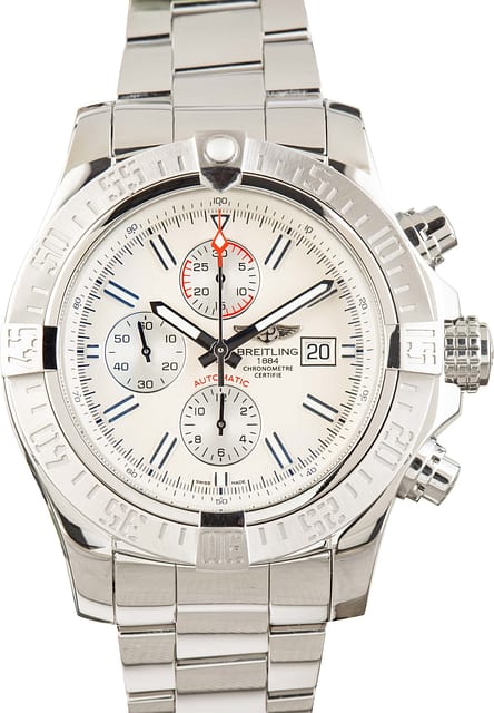 Pre-Owned Breitling Super Avenger II White Dial