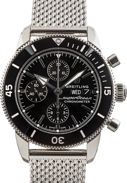 Pre-owned Breitling Superocean Heritage Chronograph 44 Black Dial