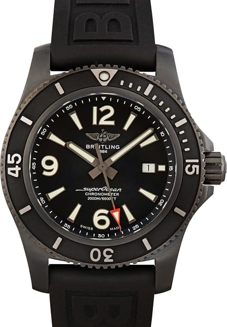 Pre-owned Breitling Superocean Black Dial DLC Steel