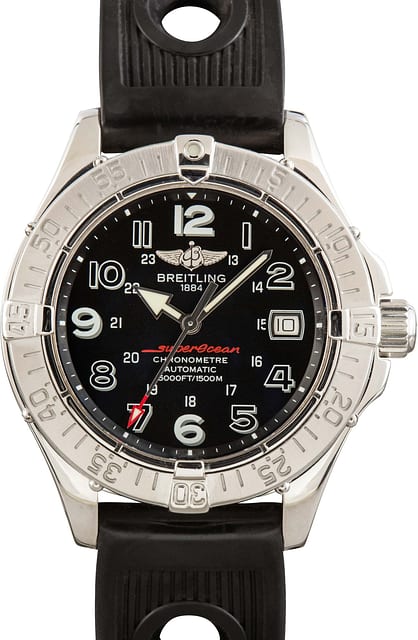 Pre-owned Breitling SuperOcean Black Arabic Dial