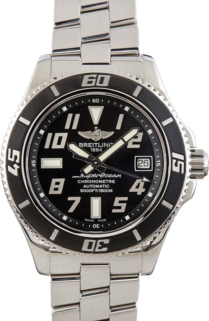 Men's Breitling Superocean Black Arabic Dial