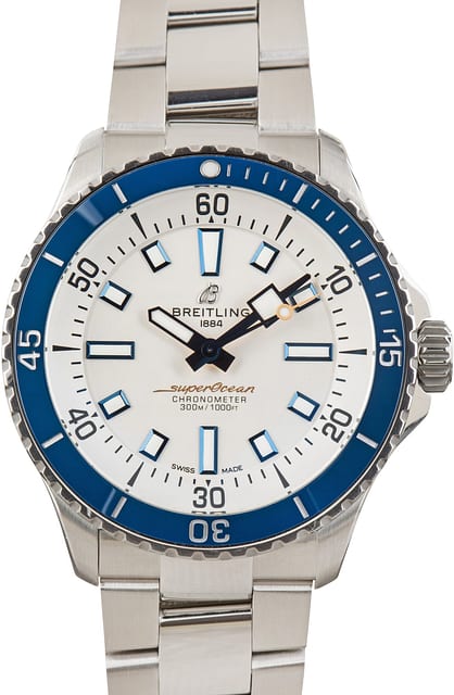 Pre-Owned Breitling Superocean 42 ref A17375 White Dial