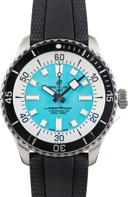 Pre-Owned Breitling Superocean Automatic 44 Turquoise Blue Dial