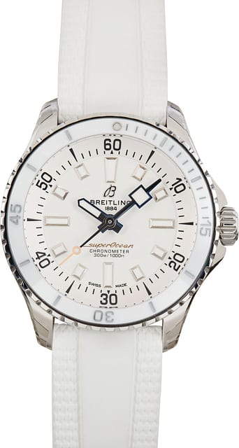 Pre-owned Breitling Superocean Automatic 36 White Dial