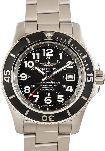 Pre-Owned Black Dial Breitling Superocean II 44 ref A17392