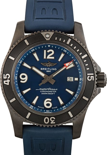 Pre-Owned Breitling Superocean Automatic 46 Black Steel Blue Dial