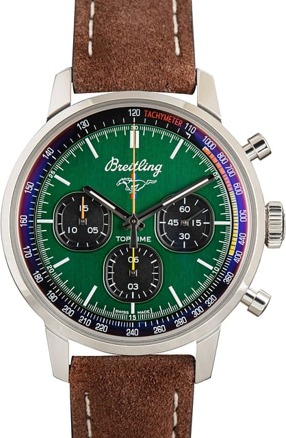 Pre-Owned Breitling Top Time Ford Mustang Green Dial