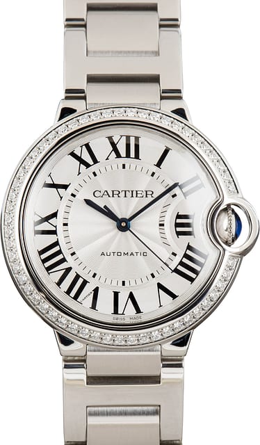 Pre-Owned Ballon Bleu de Cartier ref W4BB0024 Diamond Bezel