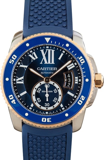 Calibre de Cartier Diver 42 Ref W2CA0009 Blue Dial