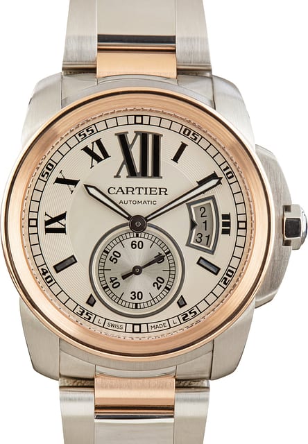 Pre-Owned Caliber De Cartier W7100036 Steel & Rose Gold